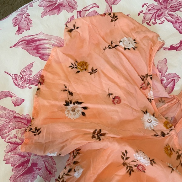 Torrid Floral Cold Shoulder Blouse - Peachy Orange color - Picture 4 of 8